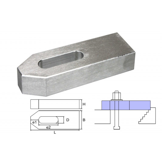 Aluminium clamp M8 x 60 x 25 x 12 Aluminium clamp M8 x 60 x 25 x 12